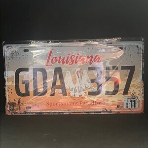 Louisiana License Plate with Swan Design